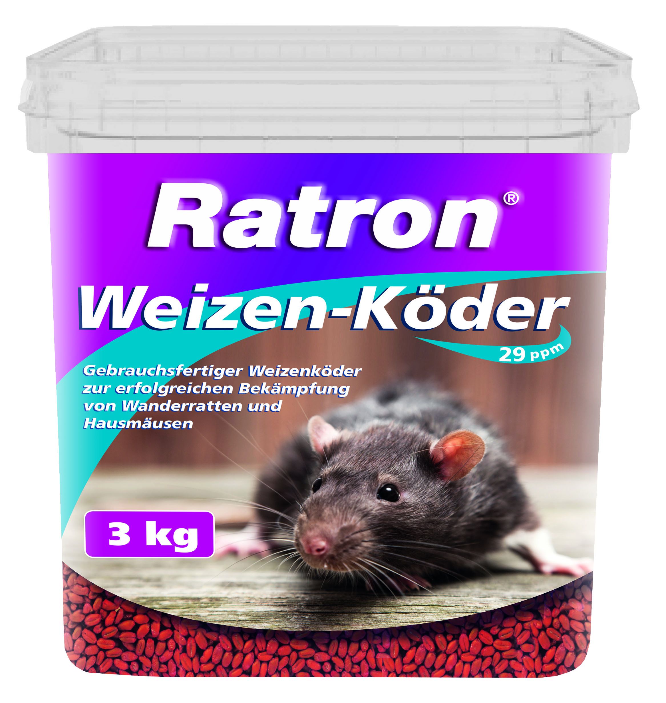 Ratron® Weizen-Köder 29 ppm  Ratten- und Mäusebekämpfung 3 kg