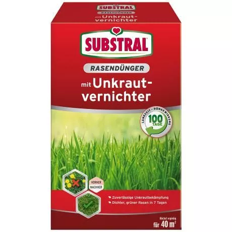 SUBSTRAL® Rasendünger mit Unkrautvernichter 40m²