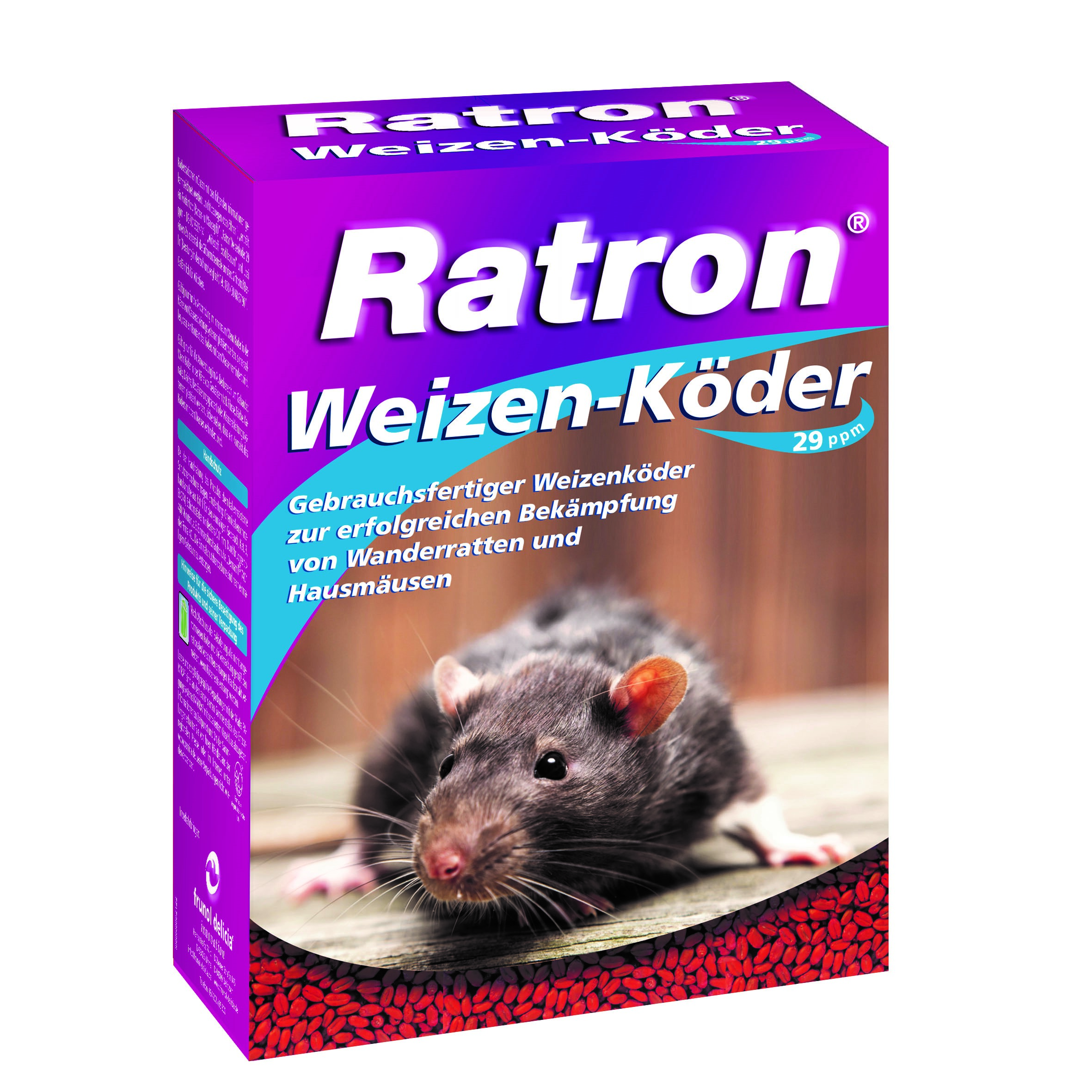 Ratron® Weizen-Köder 29 ppm  Ratten- und Mäusebekämpfung 8 x 50g 