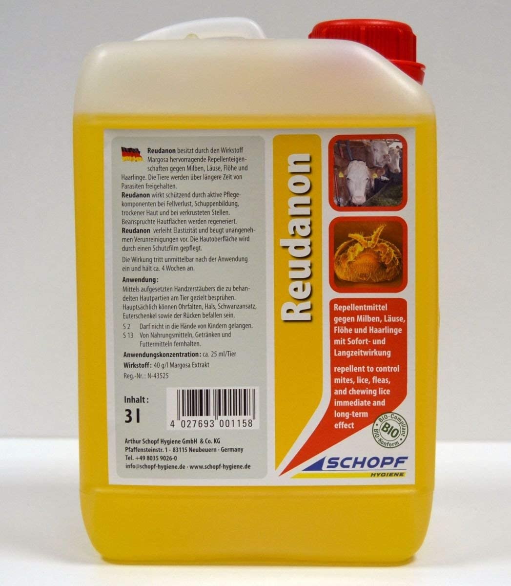 Reudanon Repellentmittel gegen Ungeziefer am Tier BIO-Konform 3 l Kanister